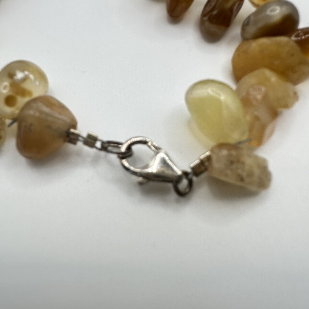 Beaded Agate Necklace Warm Earth Tones Statement Choker 18" 127g - Picture 11 of 16